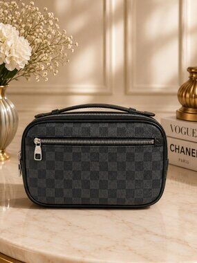 Authentic Louis Vuitton Ambler Damier Graphite Belt Bag Crossbody LV Luxury